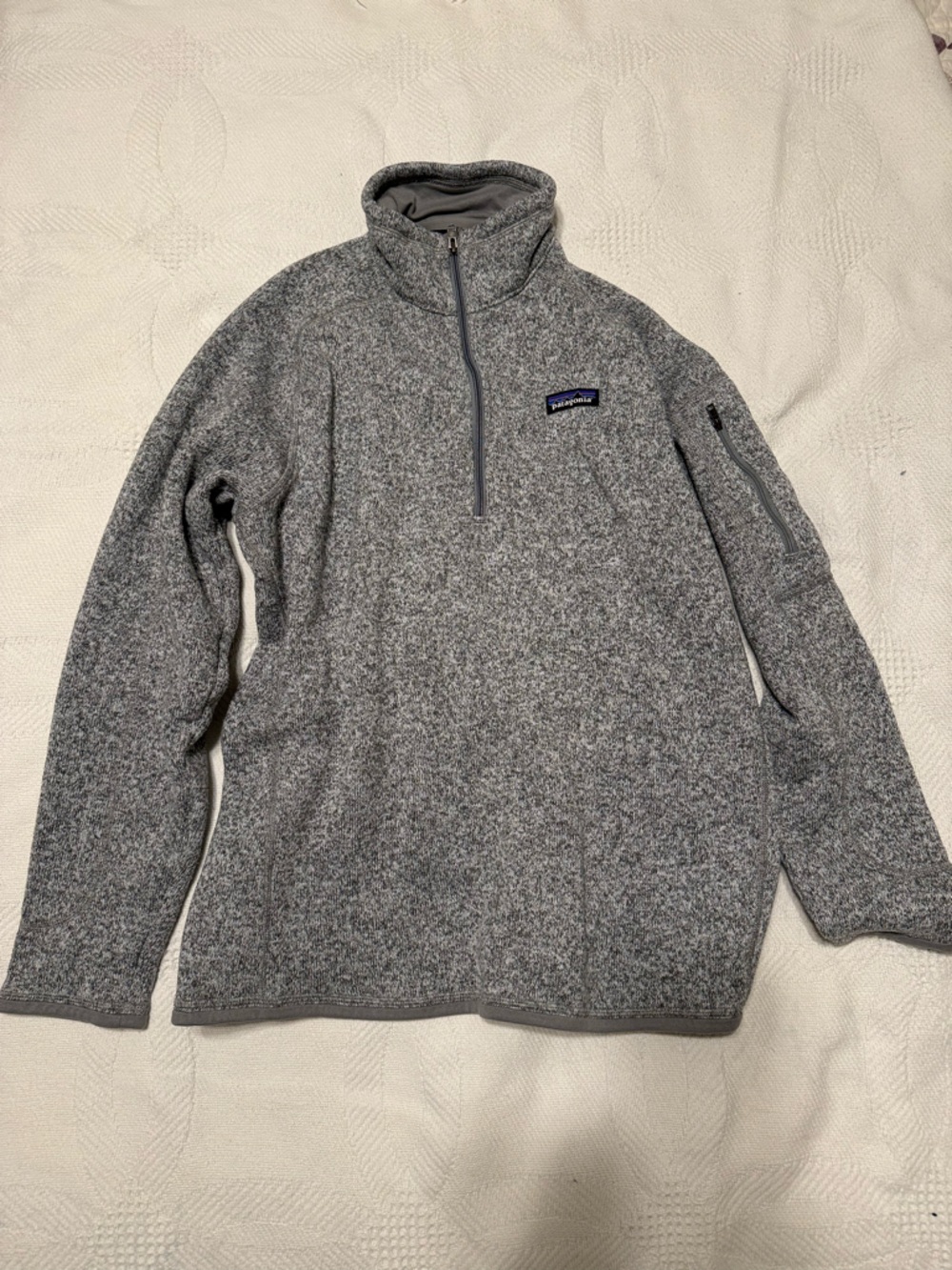 Patagonia Men's Heather Gray Zip-Up Sweater